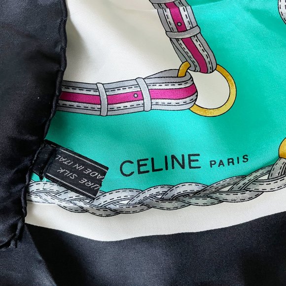 Celine Paris Scarf Silk Equestrian 26” Vintage - Picture 5 of 6